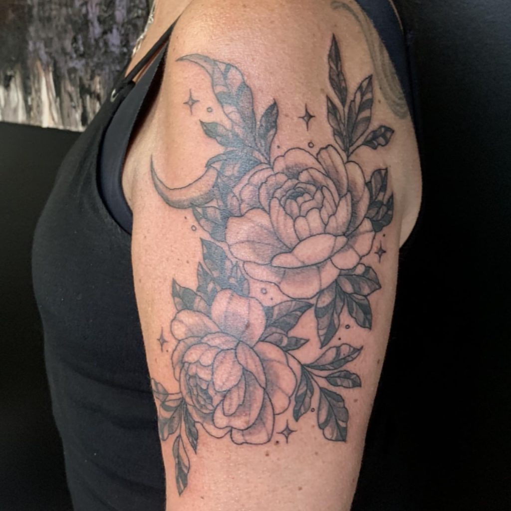 Lunar Bloom witchy flower tattoo