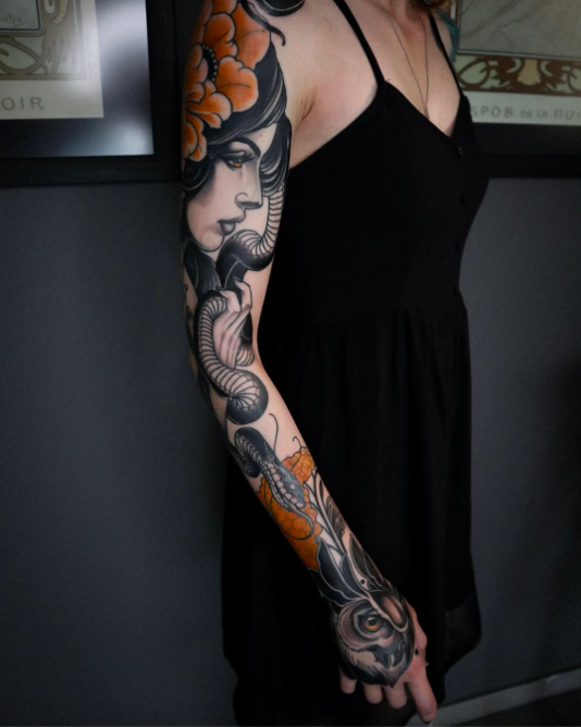 women sleeve tattoo